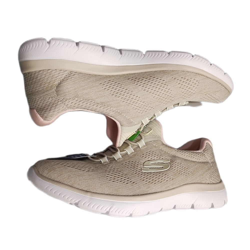 Skechers Summits Fun Flair Sneakers Womens Size 8 Tan White Memory Foam 150113